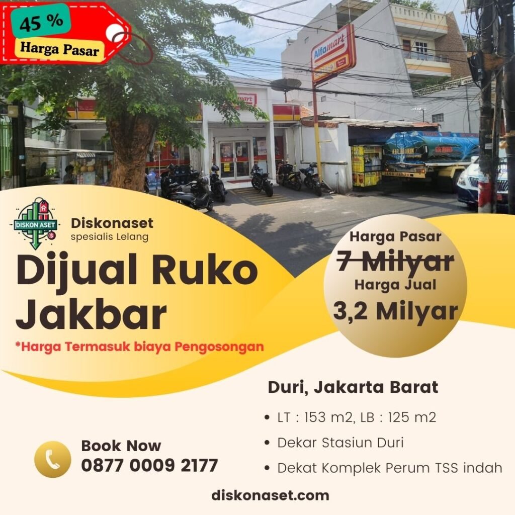 Dijual Ruko Duri Jakarta Barat