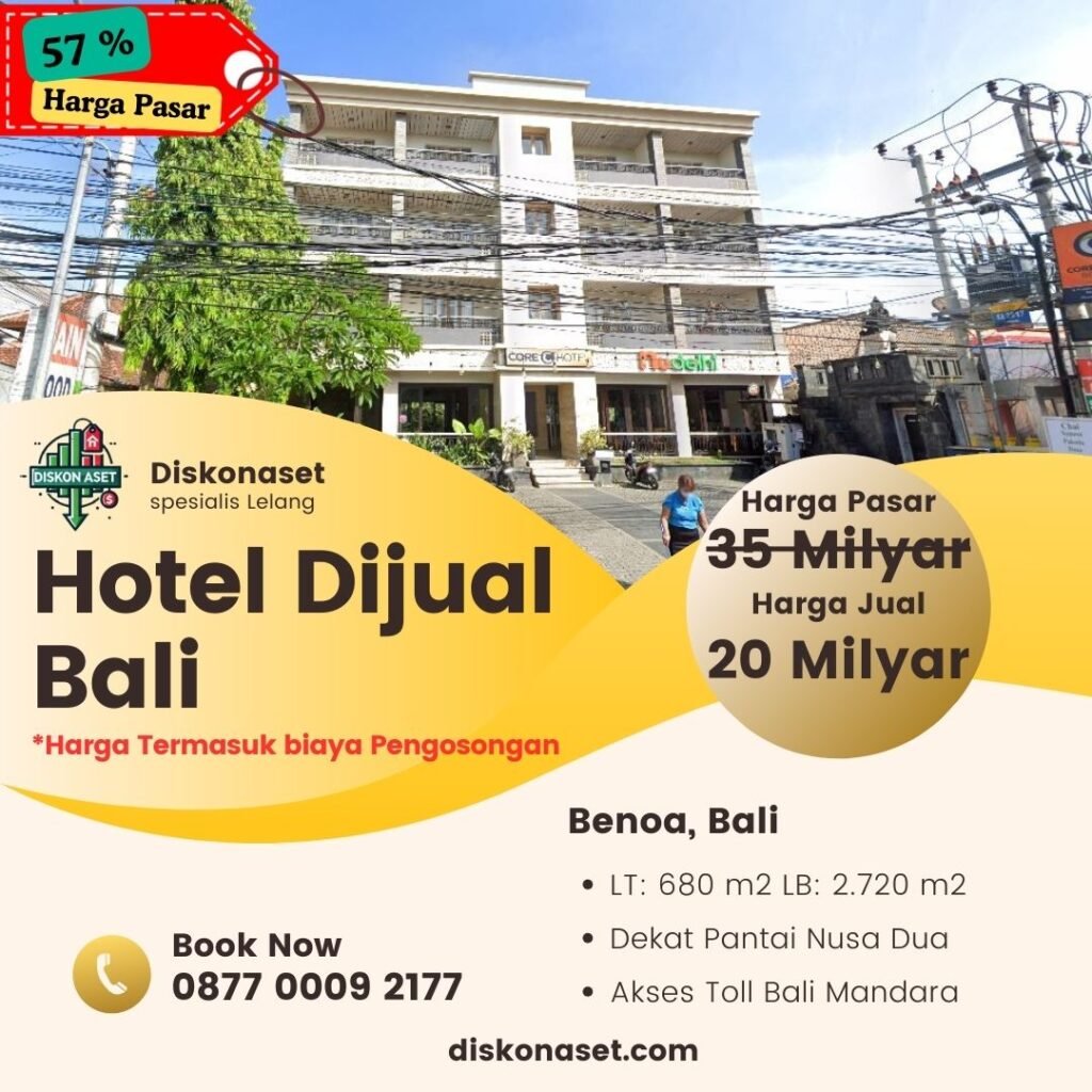 Jual Hotel di Bali Benoa 20 M