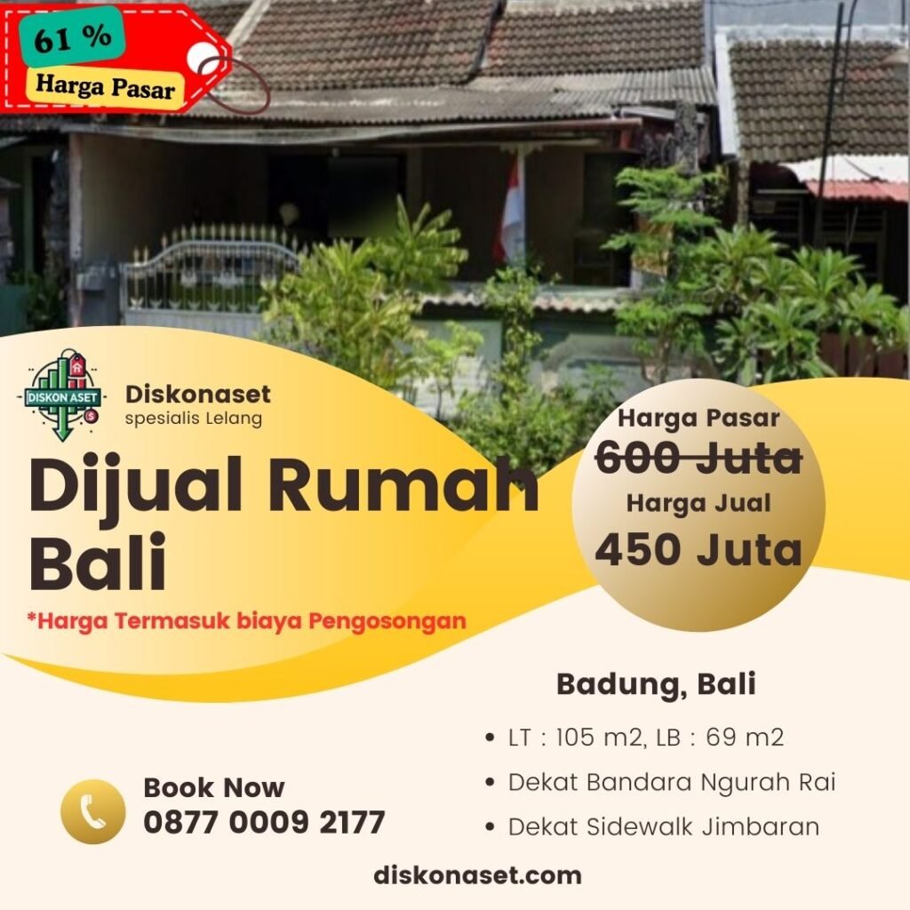 Jual rumah di Bali Badung 450 Juta