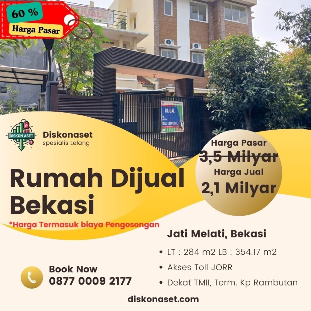 Jual rumah di Bekasi Jati Melati 2,1 M