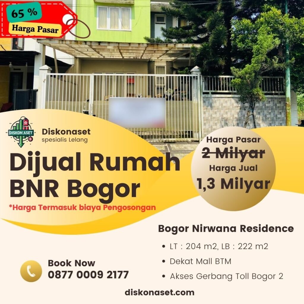 Jual rumah di Bogor BNR 1,3 M