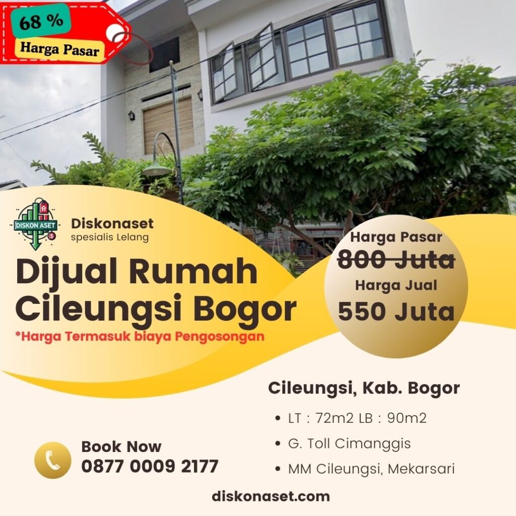 Jual rumah di Bogor Cileungsi 550 Juta