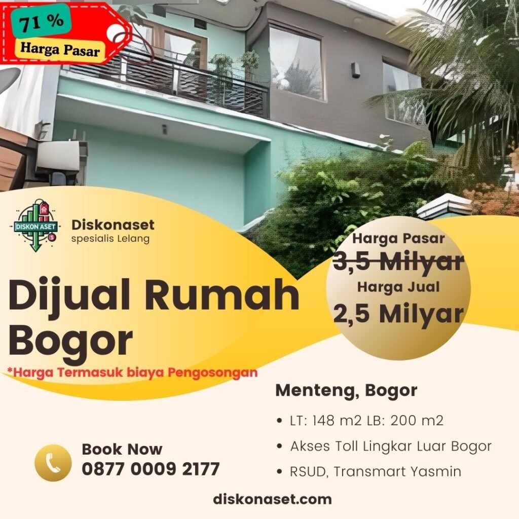 Jual rumah di Bogor Menteng 2,5 M