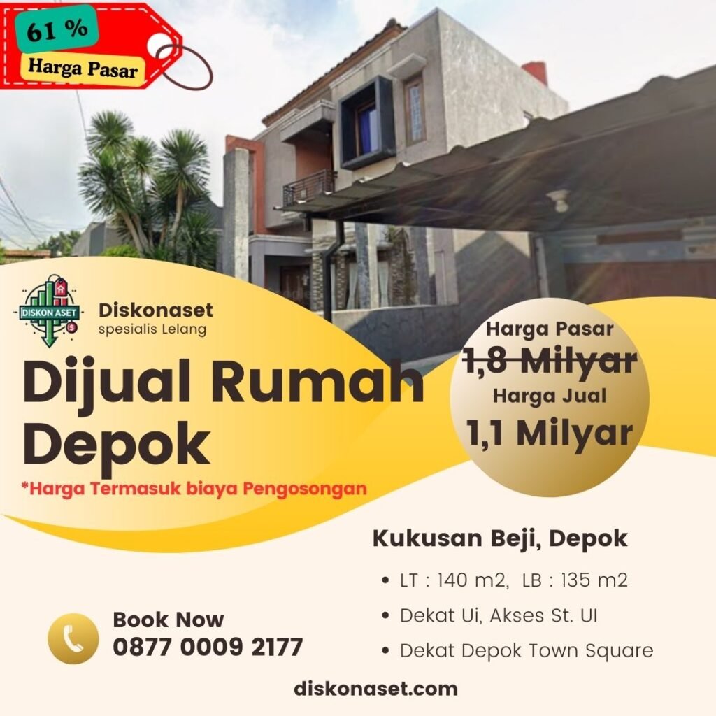 Jual rumah di Depok Beji 1,1 M