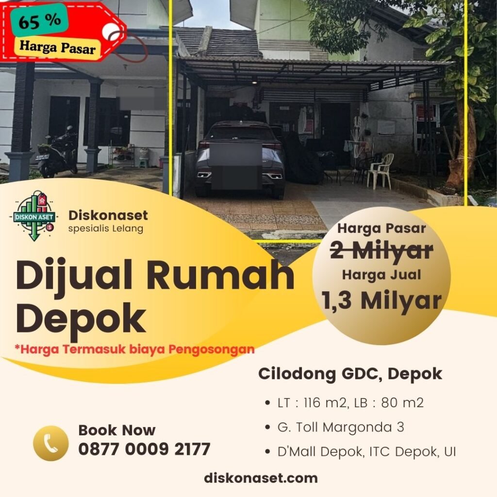 Jual rumah di Depok Cilodong GDC 1,3 M