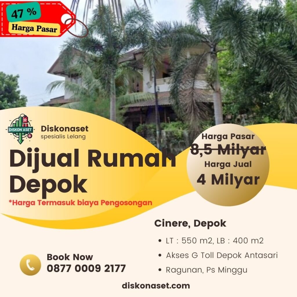 Jual rumah di Depok Cinere 4 M