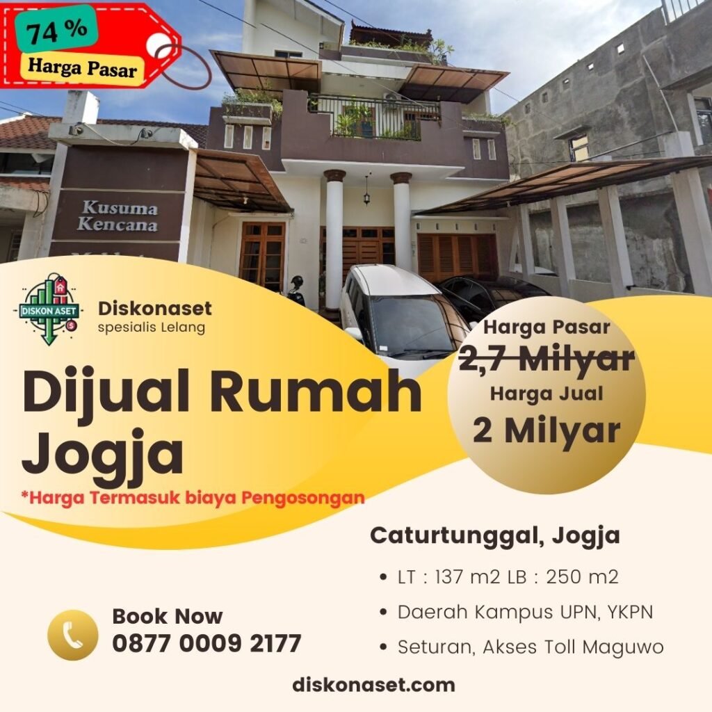 Jual rumah di Jogja Caturtunggal 2 M