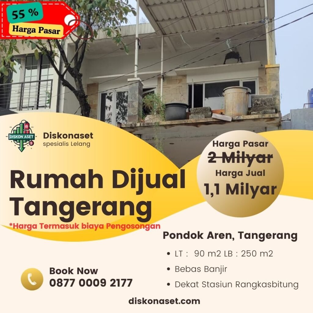 Jual rumah di Tangerang Pondok Aren 1,1M