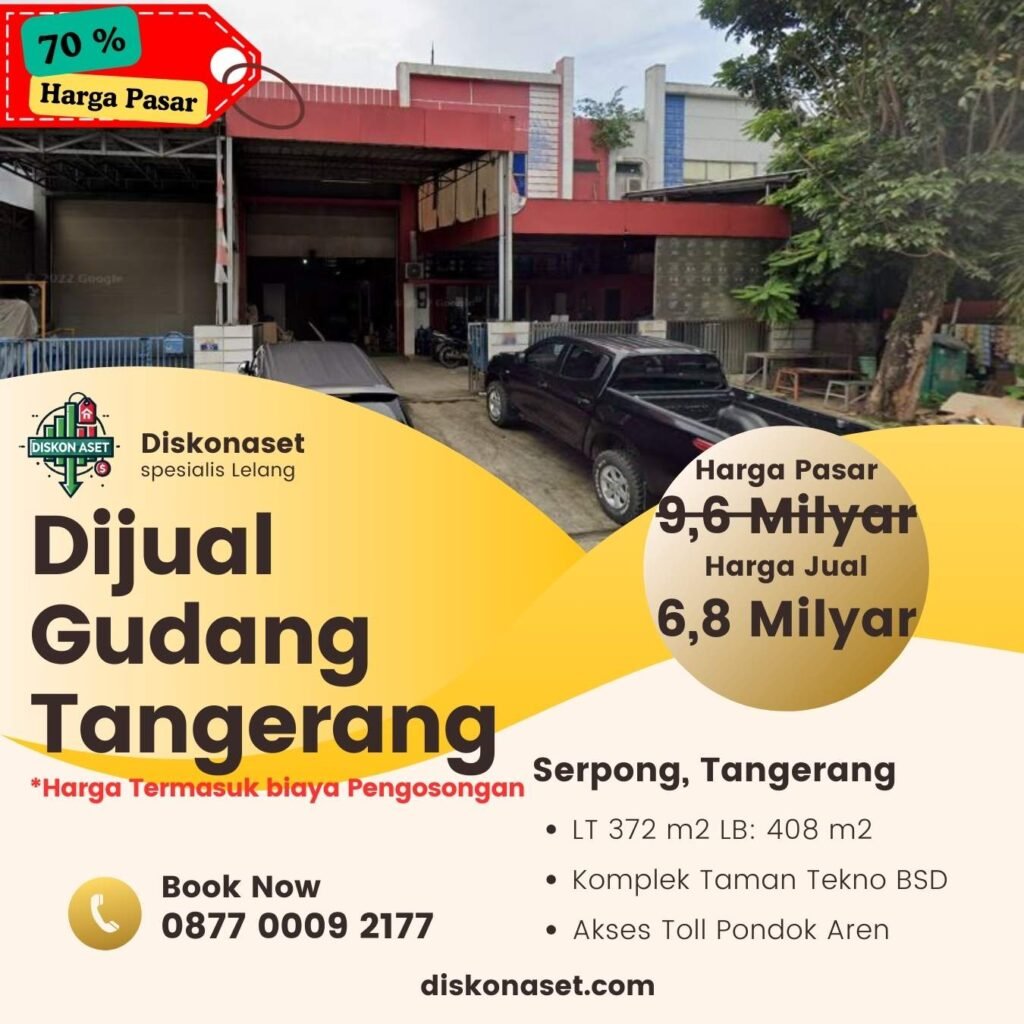 jual Gudang di Tangerang Serpong 6,8 M