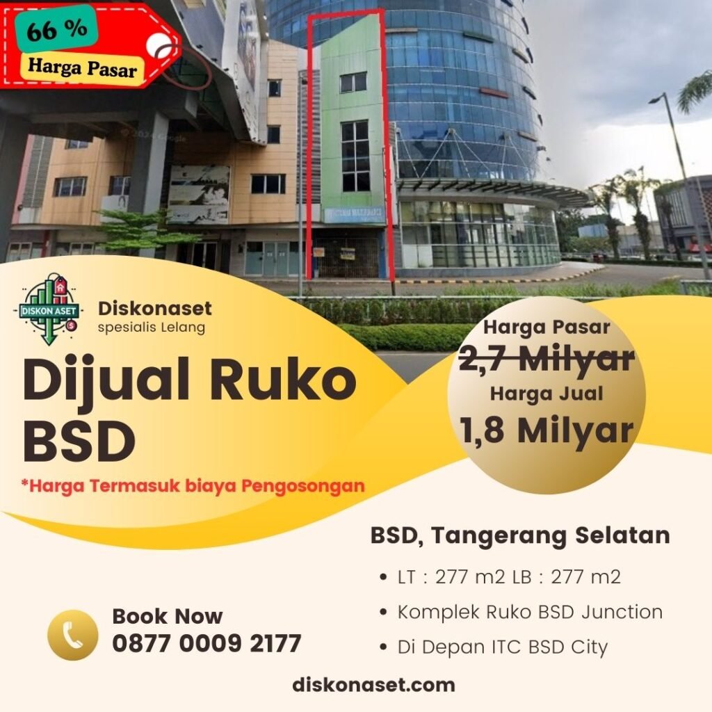 jual Ruko di Tangerang BSD 1,8 M