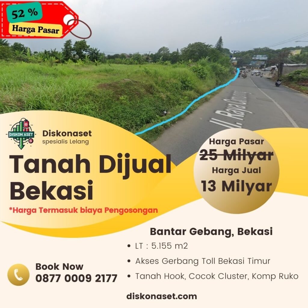 jual Tanah di Bekasi Bantar Gebang 13 M