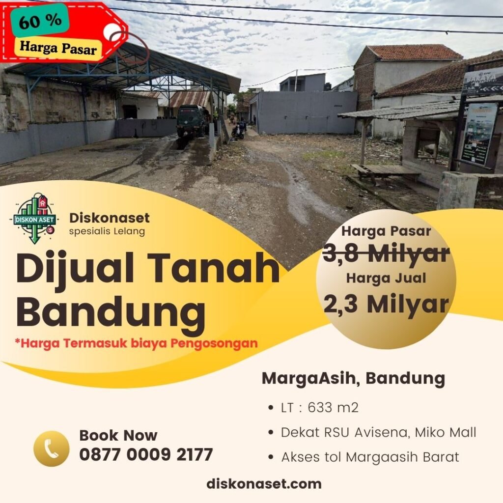 Jual tanah di Bandung Margaasih 2,3 M