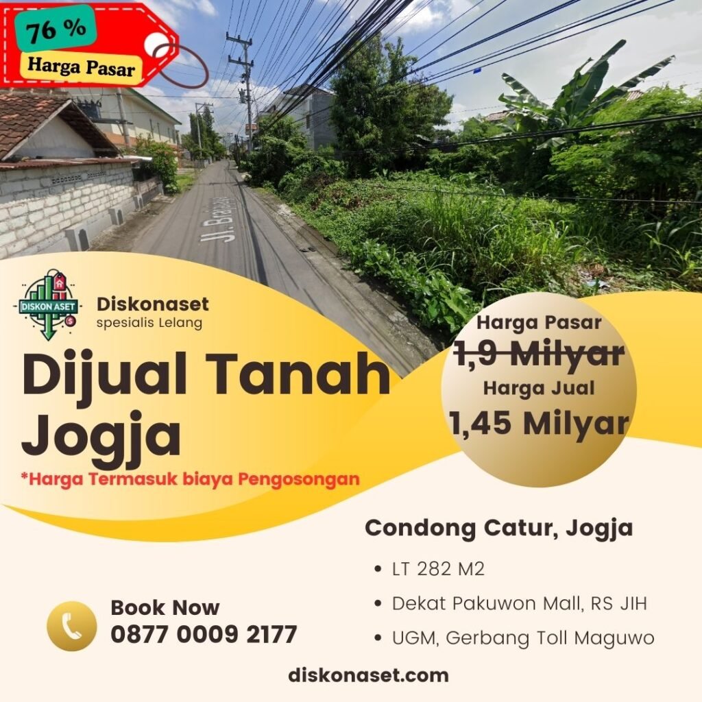 jual Tanah di Jogja Condongcatur 1,45 M