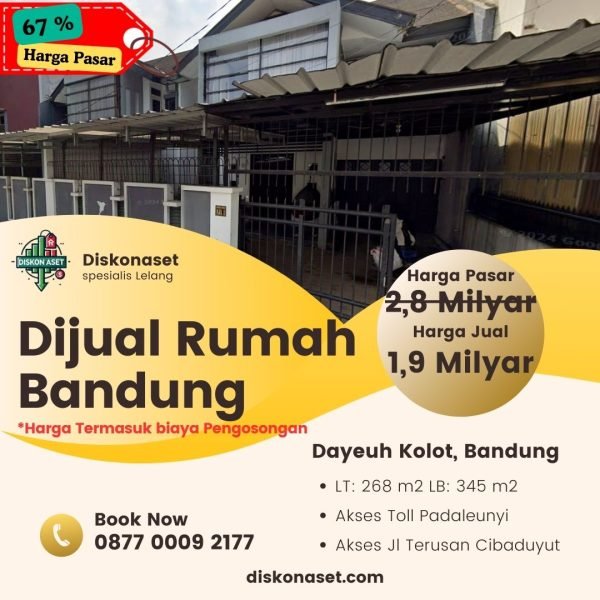 Jual rumah di Bandung dayeuh kolot 1,9 M
