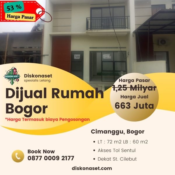 Jual rumah di Bogor Cimanggu 663 Juta