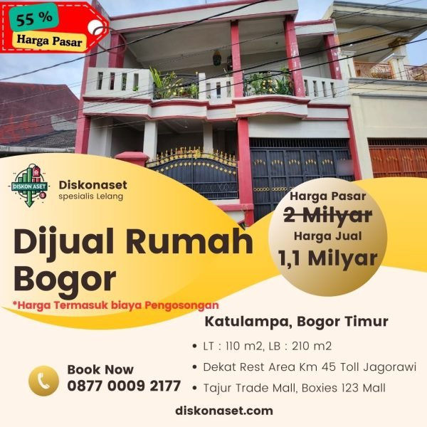 Jual rumah di Bogor Katulampa 1,1 M