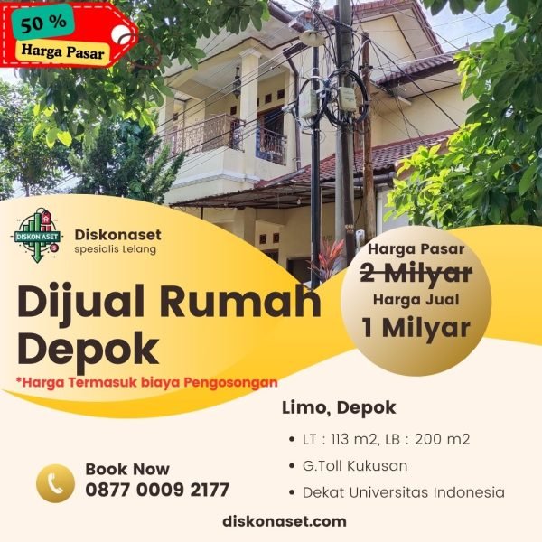 Jual rumah di Depok Limo 1 M