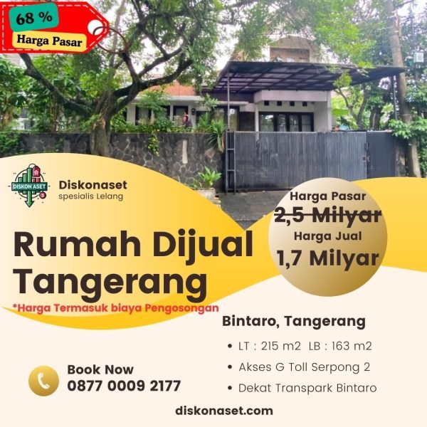 Jual rumah di Tangerang Bintaro 1,7 M