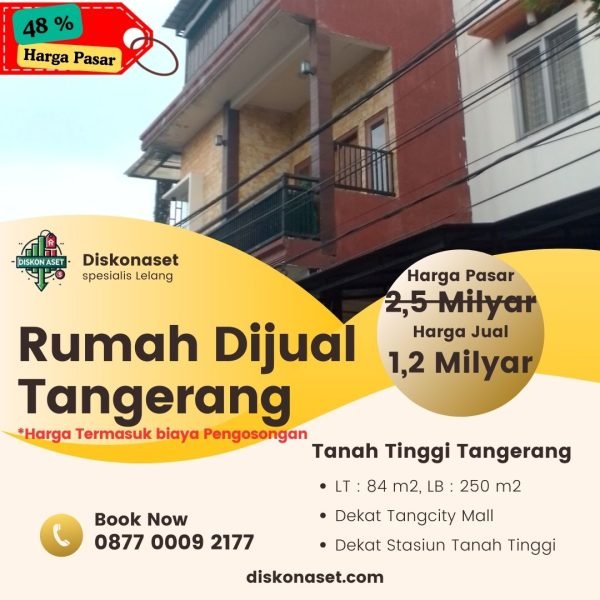 Jual rumah di Tangerang Tanah Tinggi 1,2M