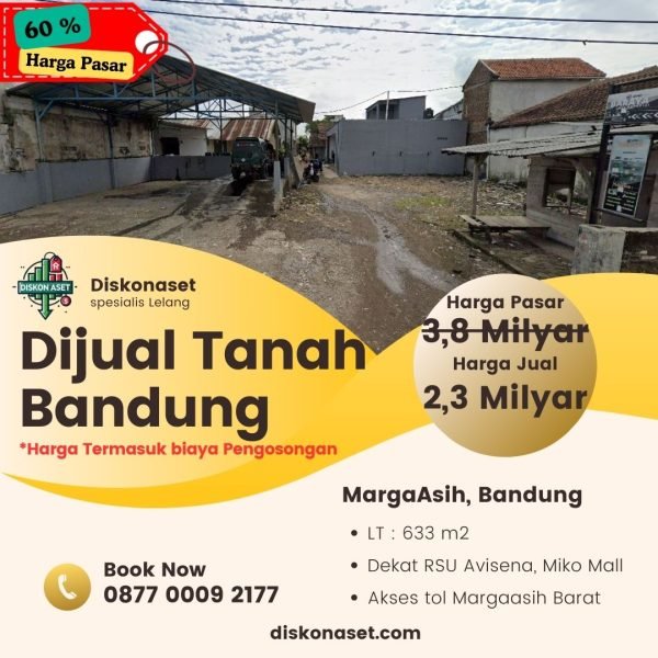 Jual tanah di Bandung Margaasih 2,3 M