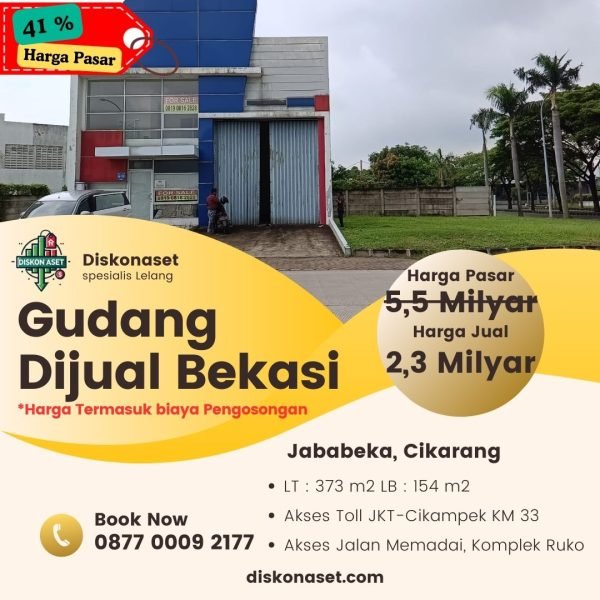 jual Gudang di Bekasi Jababeka 2,3 M