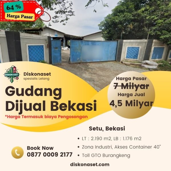 jual Gudang di Bekasi Setu 4,5 M